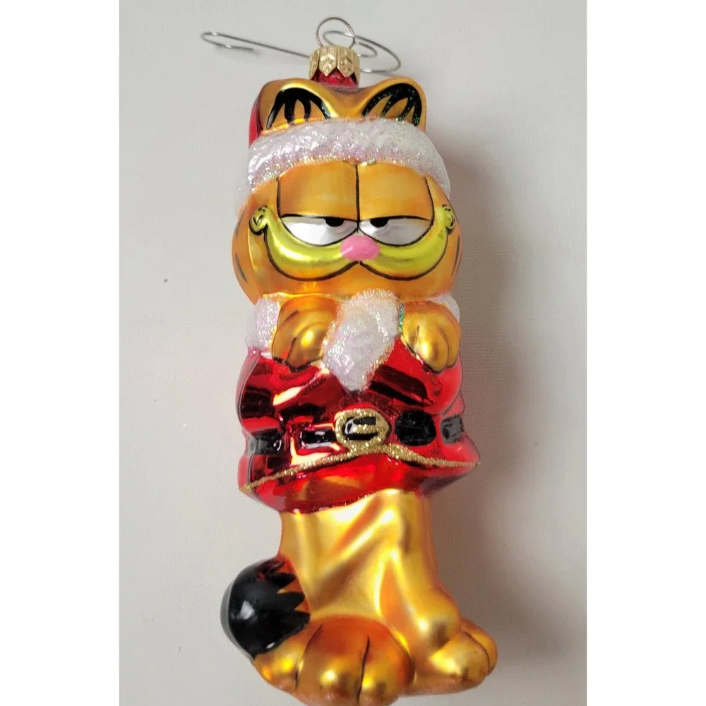 Kurt Adler Polonaise Garfield Santa Glass Christmas Ornament Komozja Poland 6